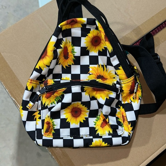 Handbags - Sunflower/checkered flag backpack purse